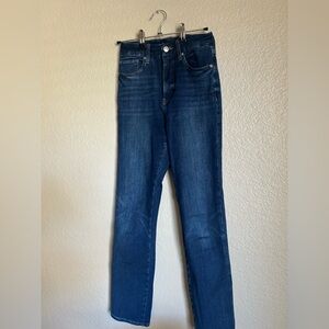 Express Women's Dark Blue Straight Leg Jeans